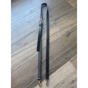 Bandolier Hailey Strap Black Pebble Leather Crossbody Strap Gold Hardware